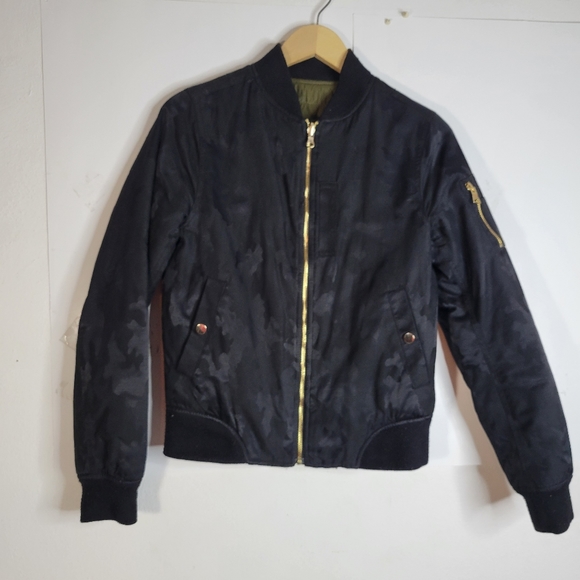 Womans NEO-I by Orobos Black Camo Reversable Bomber Jacket Size Small - Picture 7 of 15